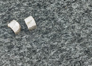 Hammered silver ear studs